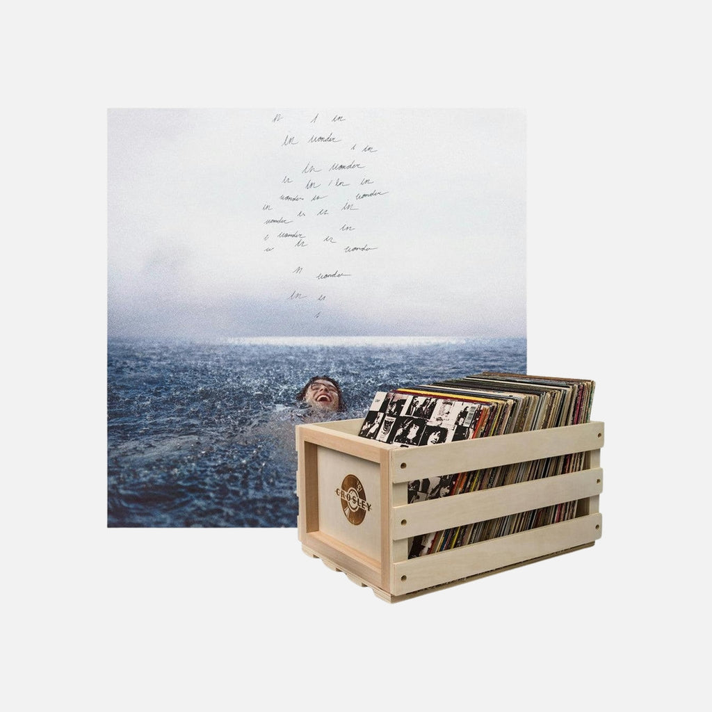 Crosley Record Storage Crate & Shawn Mendes Wonder - Vinyl Album Bundle