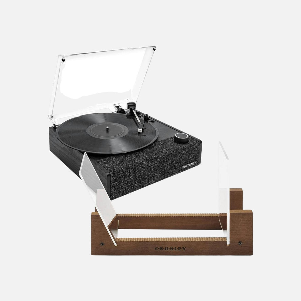 Victrola Eastwood II Turntable - Black + Bundled Crosley Record Storage Display Stand