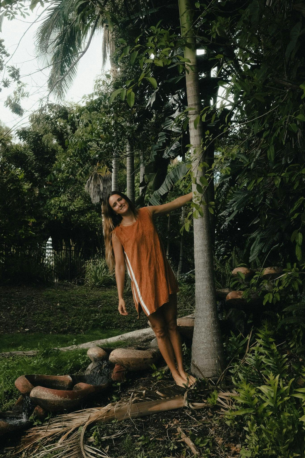 Sporty Terry Dress in Rust