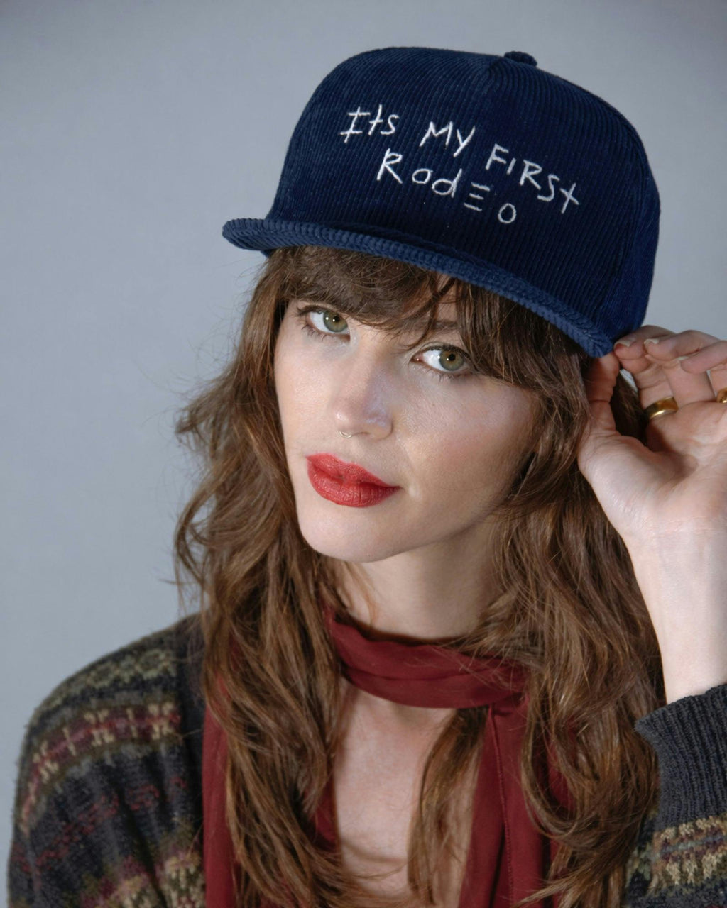 It’s My First Rodeo – Navy Corduroy Stash Cap