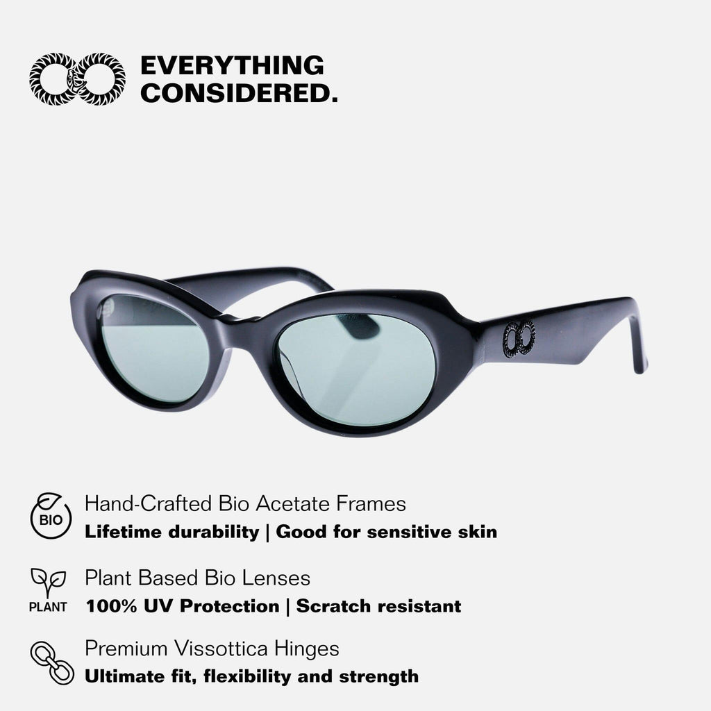 BALLET Gloss Black | Green Polarised Bio Lens