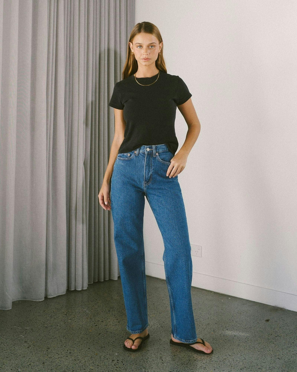 Echo High Straight Jeans - Bay Mid Retro