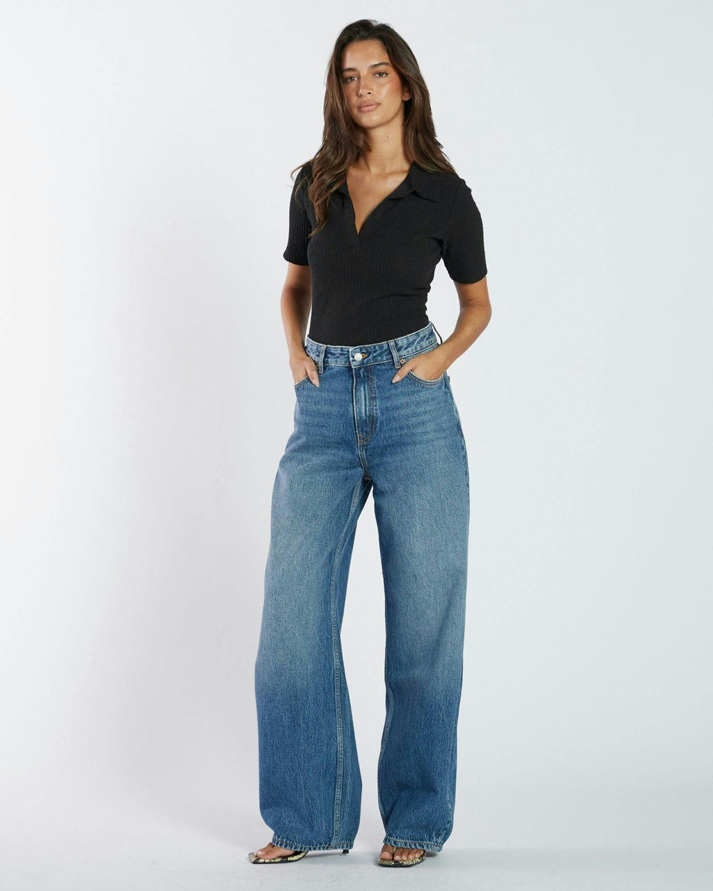 Donna High Relaxed Jeans - Stream Mid Used