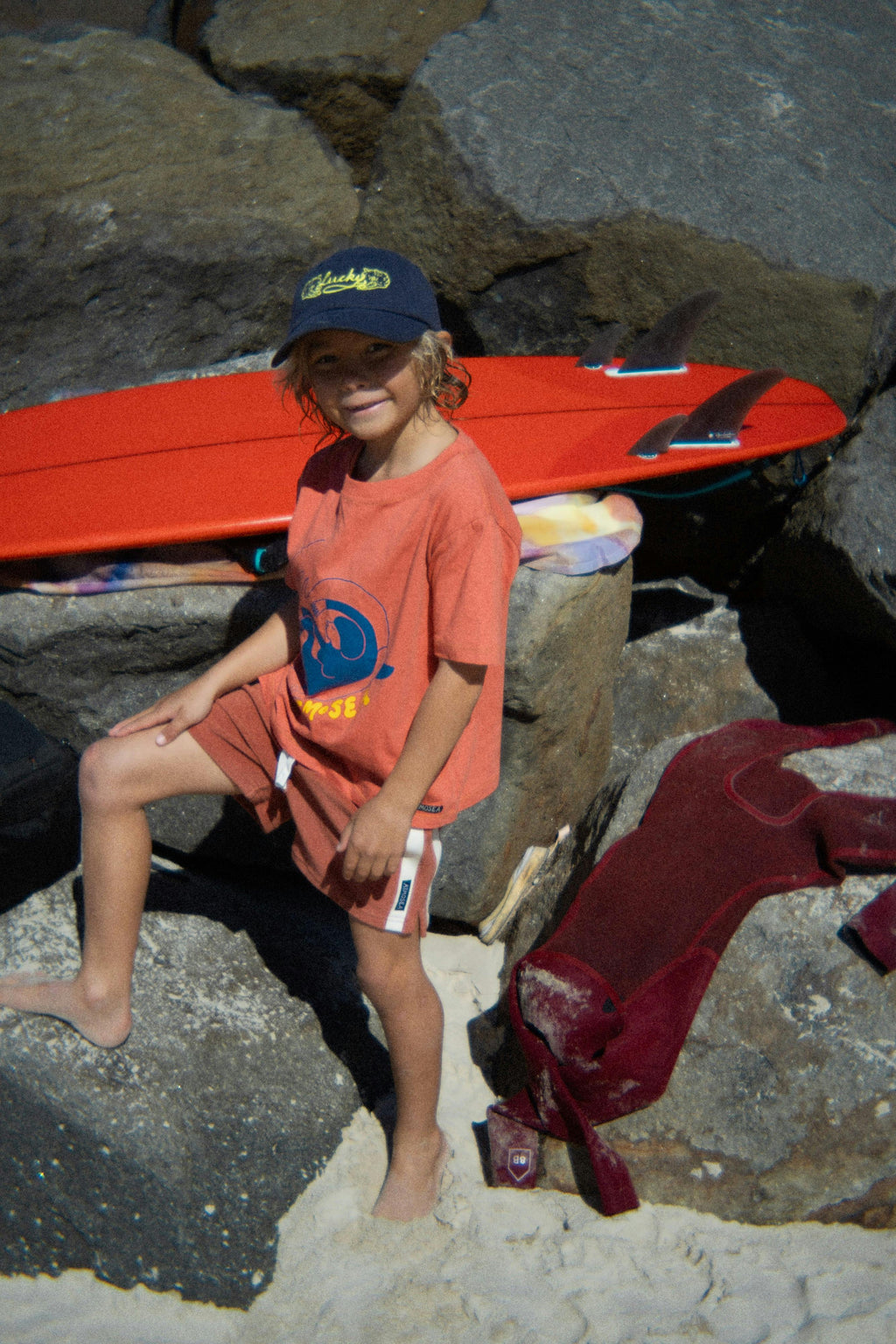 Mini Terry Towelling Shorts in Rust