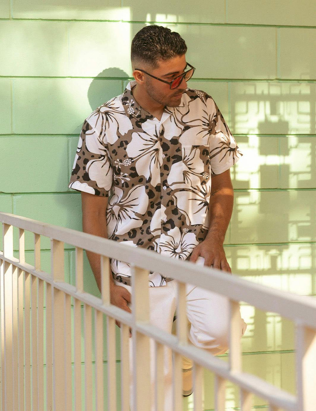 Hibiscus Leopard Buttonup
