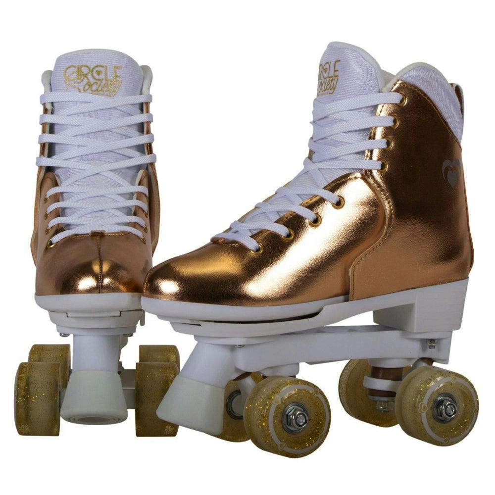Bravo Sports Circle Society Metallic Rose Gold Roller Skates Size 3-7