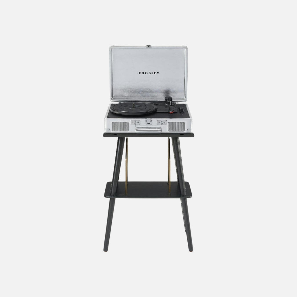 Crosley Cruiser Bluetooth Portable Turntable + Crosley Turntable Stand Bundle - Silver