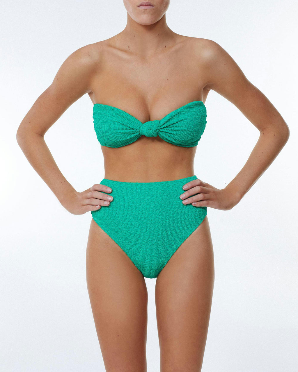 THE KNOT BANDEAU TOP - EMERALD CRIMP