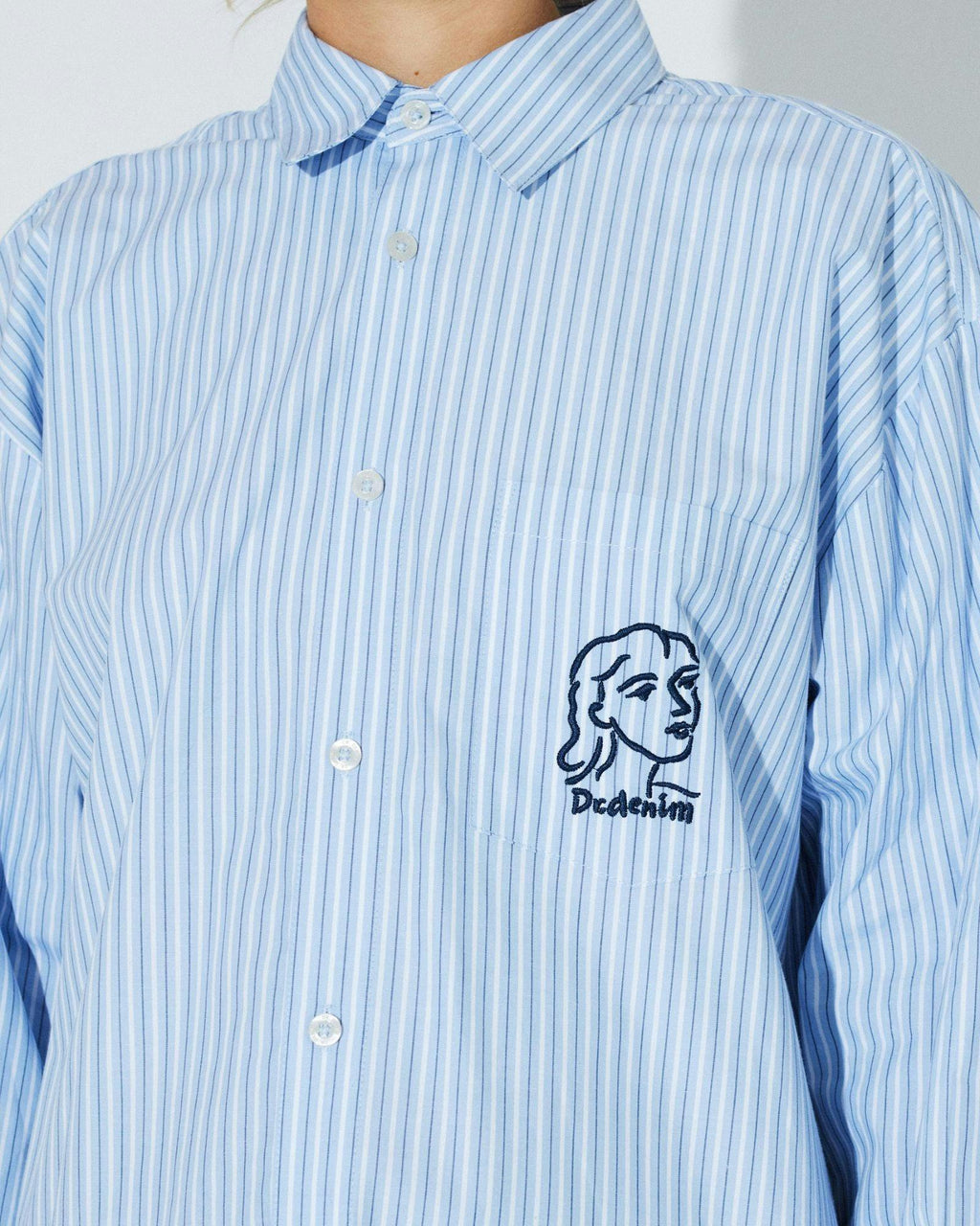 Wes Shirt - Lt Blue Stripe Draw