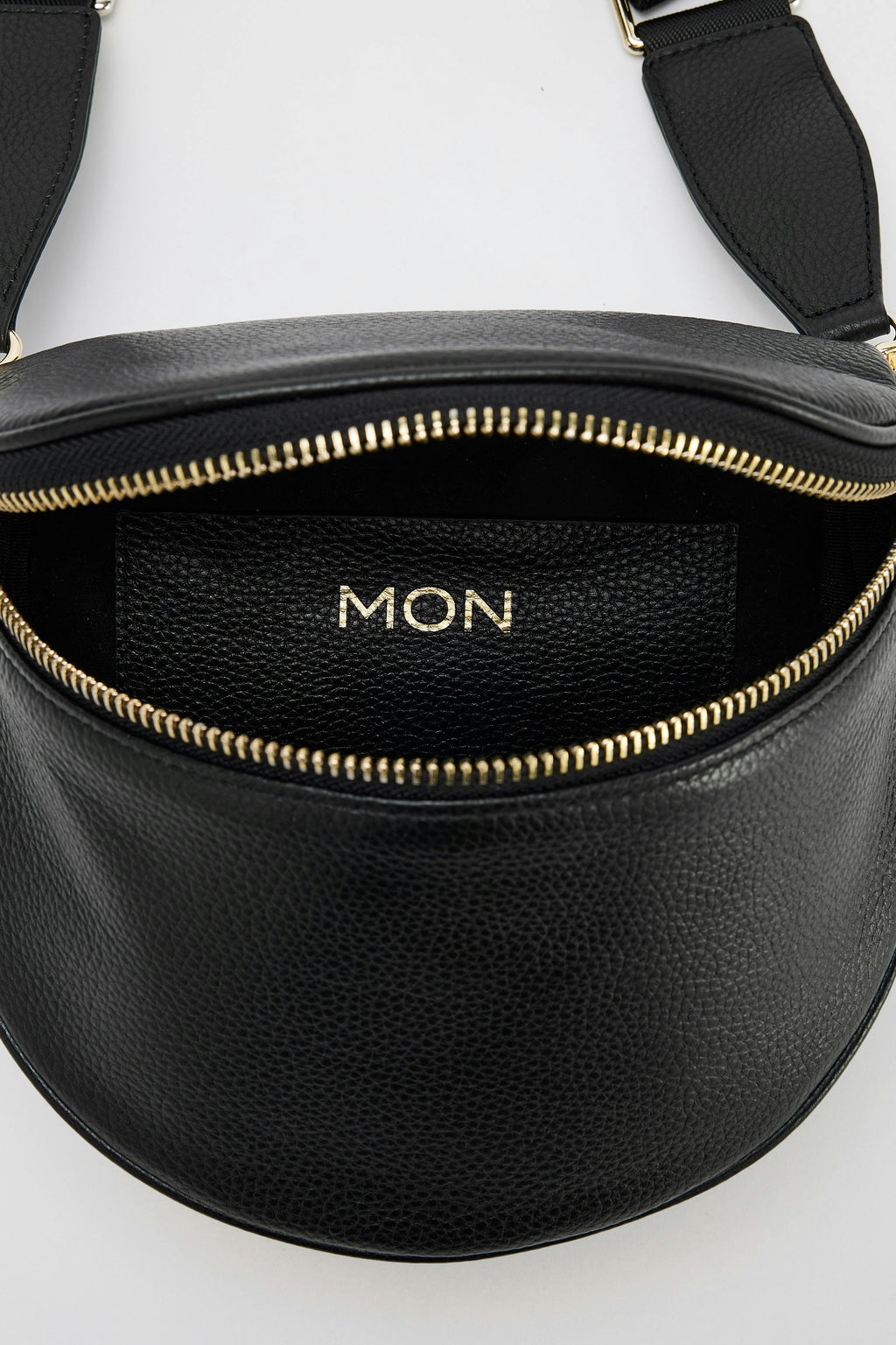 Luxury Leather Bumbag | Black Gold