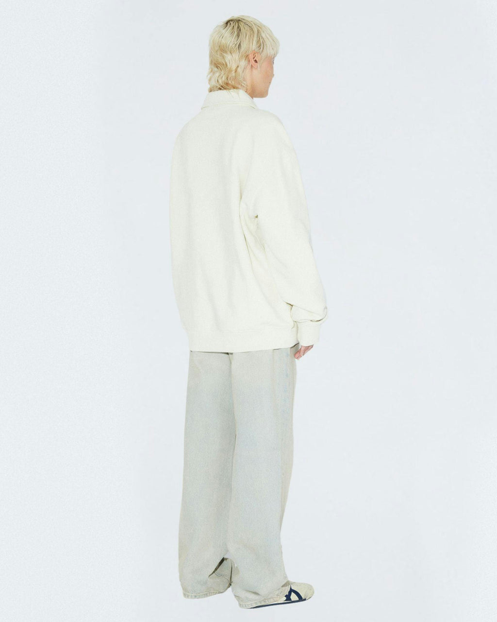 Brady Collar Sweat - Ecru Mono