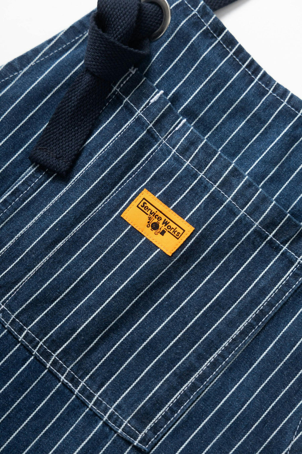 Service Works Pinstripe Denim Apron in Indigo