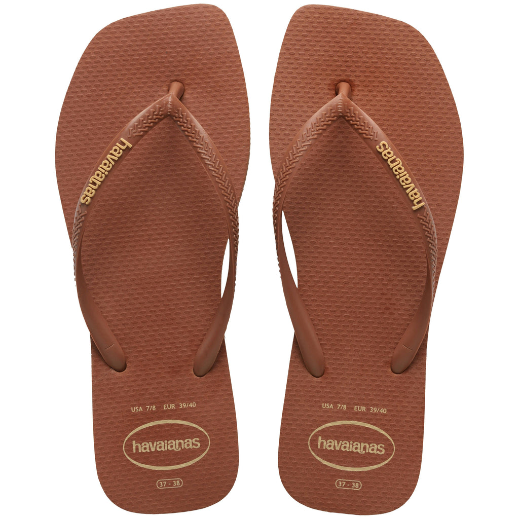 Slim Square Toe Logo Thongs