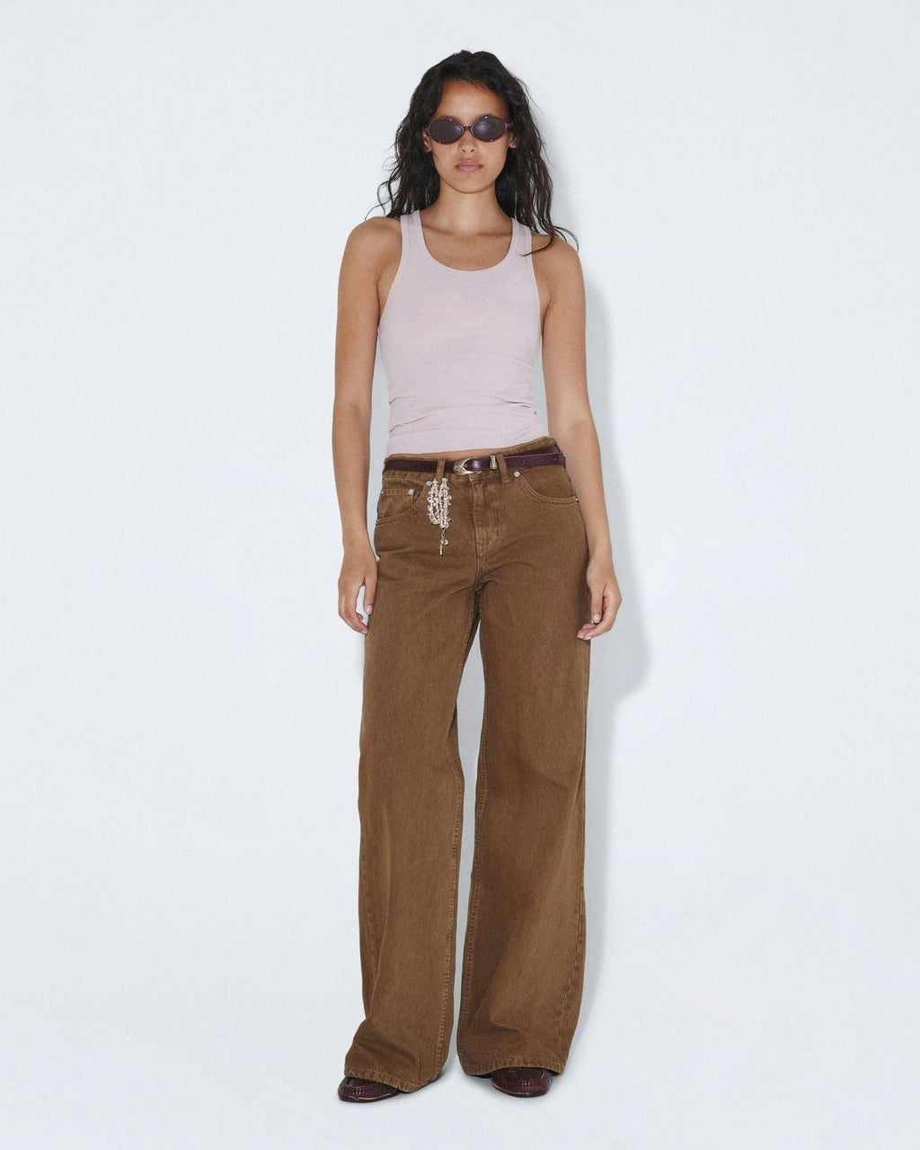 Rhue Low Wide Jeans TALL - Washed Teak
