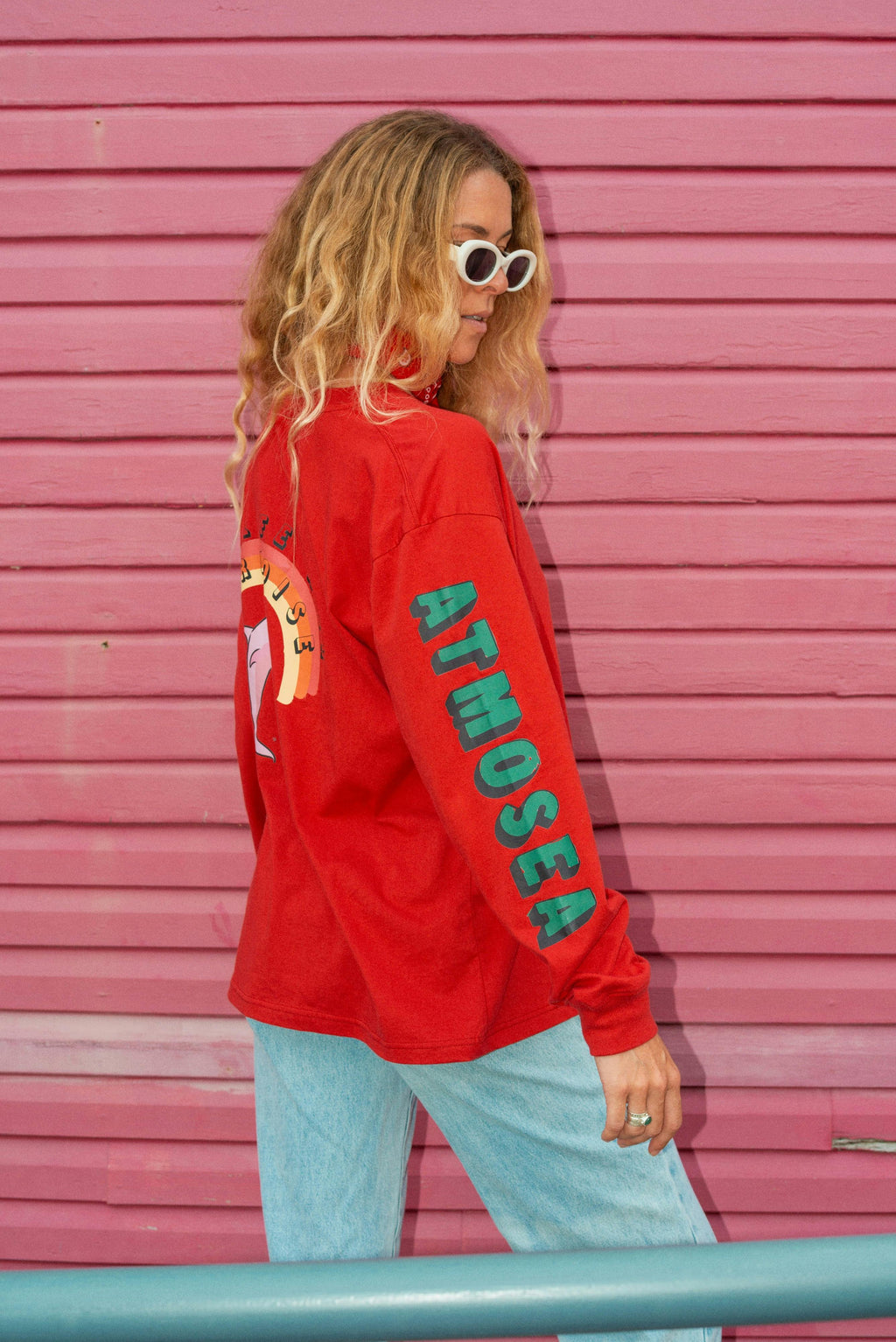 Artist Oversized Longsleeve Tee ‘Live Life With Porpoise’ By Bri O’Connell