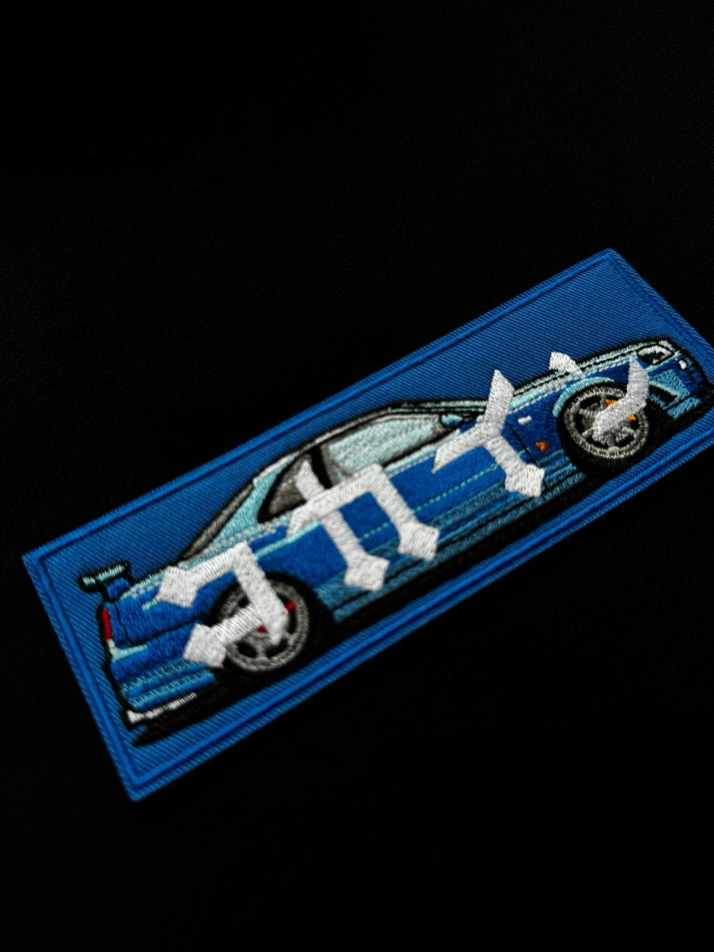 "R34" Blue Patch Hoodie // BLACK