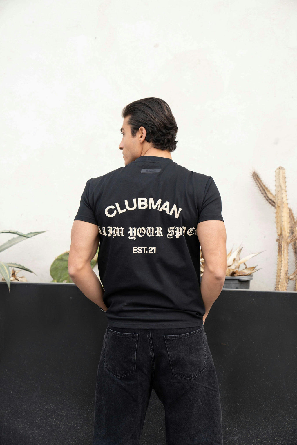 Clubman "BONE" Tee – Black/Cream