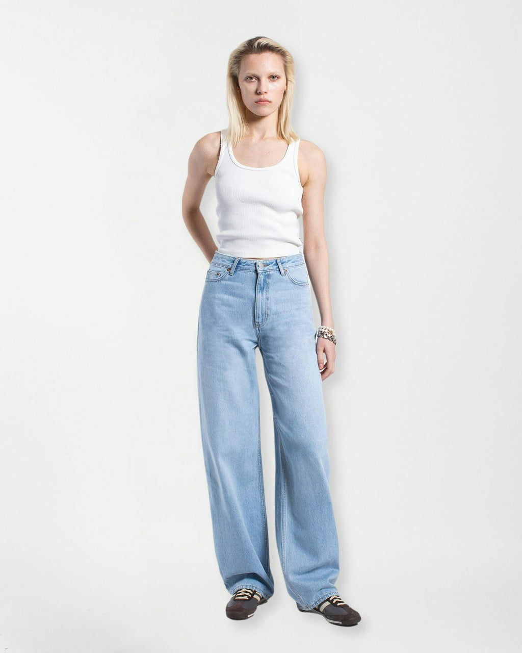 Donna High Relaxed Jeans - Stream Light Used
