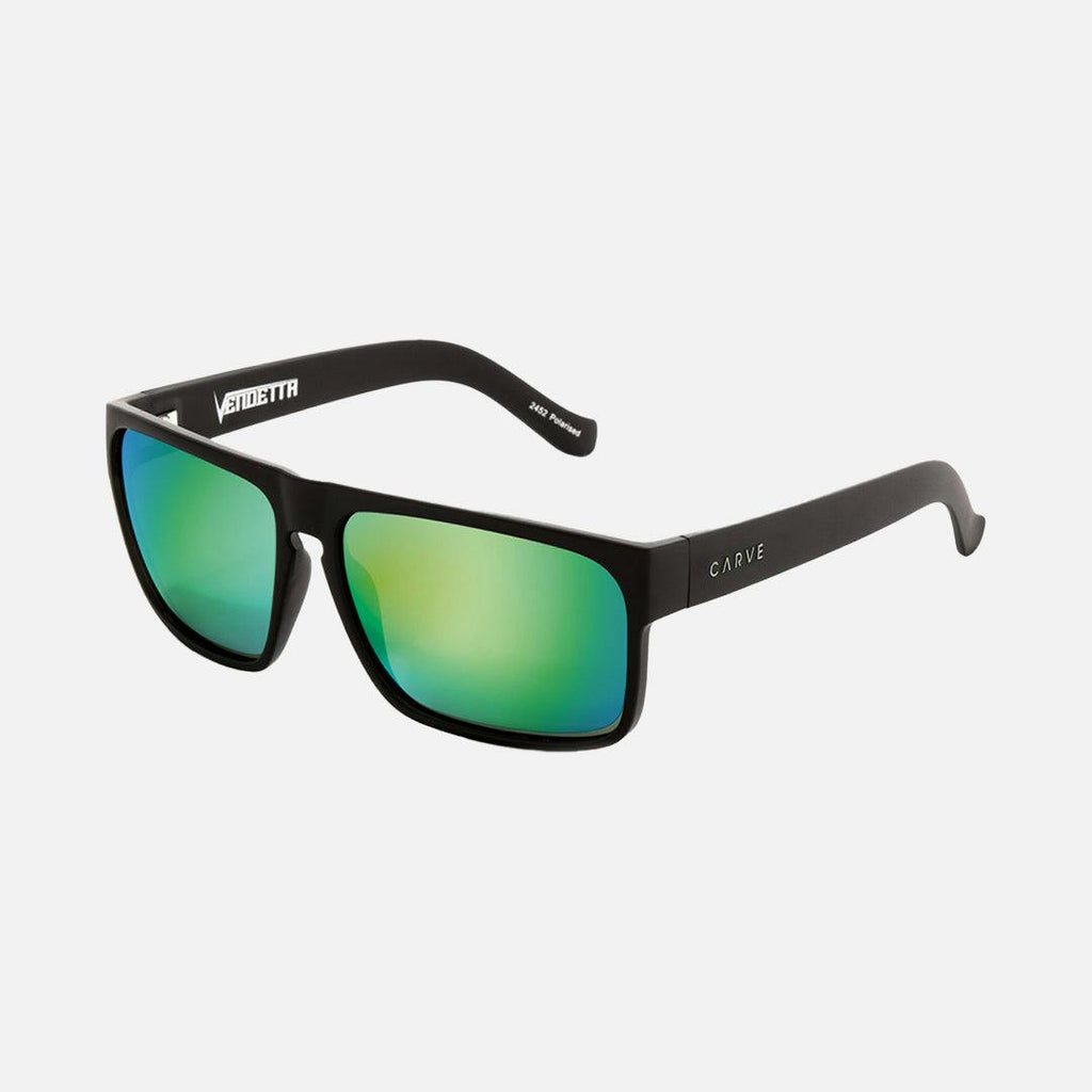 Vendetta - Matte Black Frame Grey Polarized Lens Green Iridium
