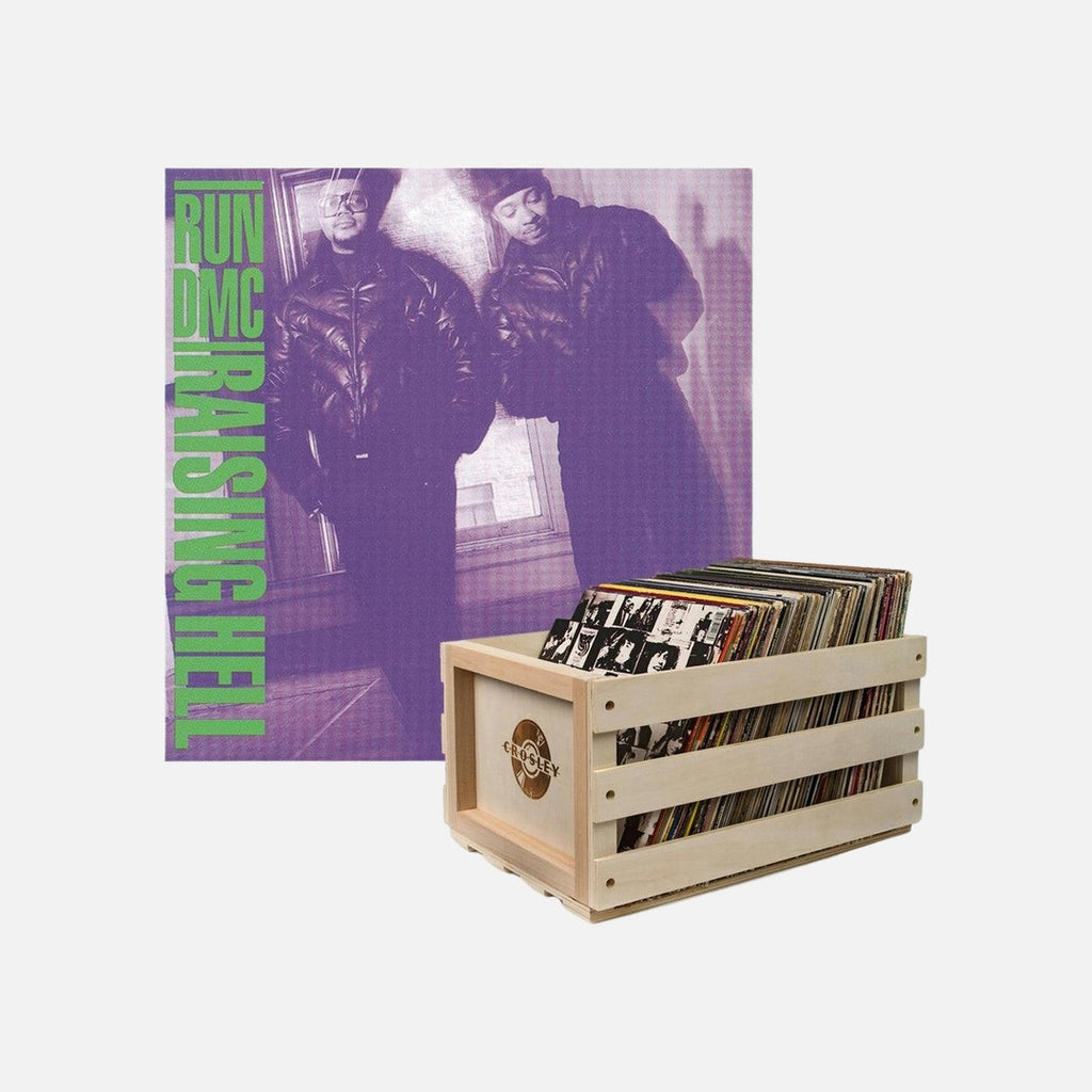 Crosley Record Storage Crate Run DMC Raising Hell Vinyl Album Bundle