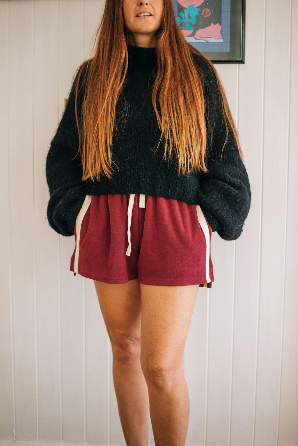 Terry Towelling Shorts Berry