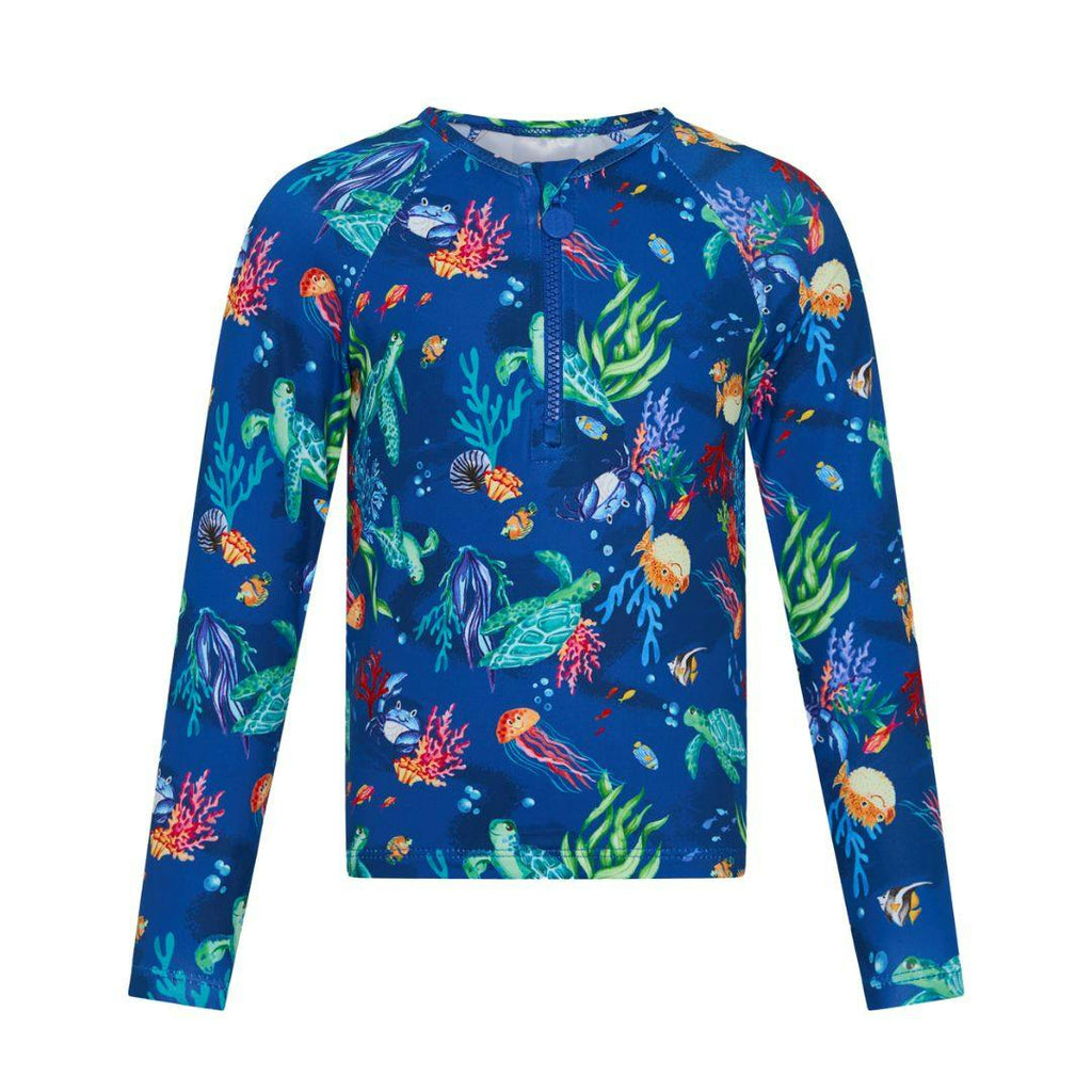 The Finn rashie - Turtle Reef - Navy