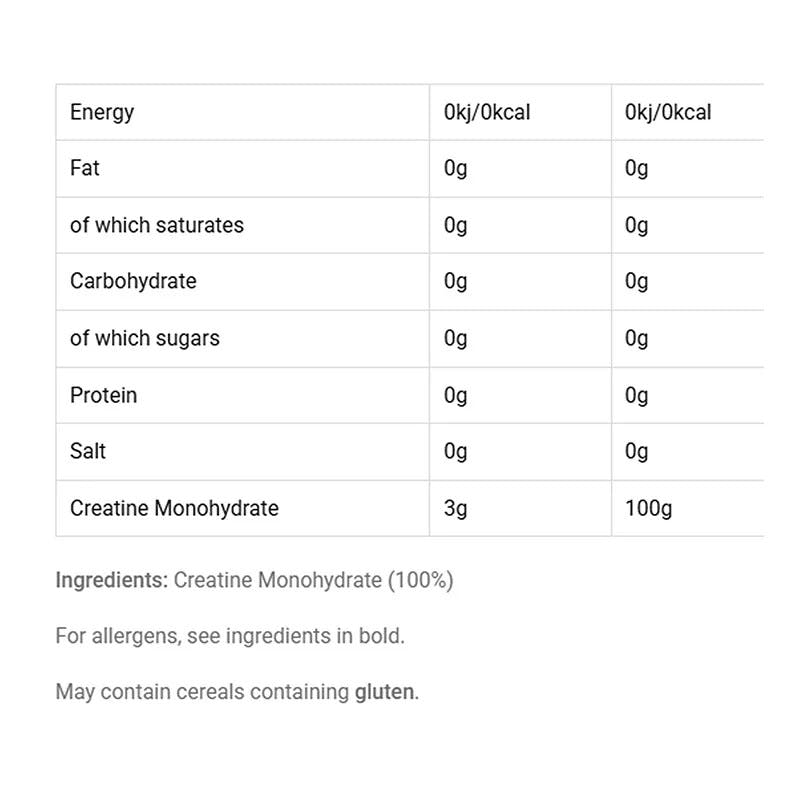 Creatine Monohydrate Tub 400g Unflavoured