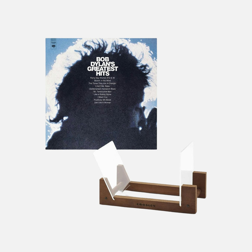 Bob Dylan Greatest Hits Vinyl Album & Crosley Record Storage Display Stand