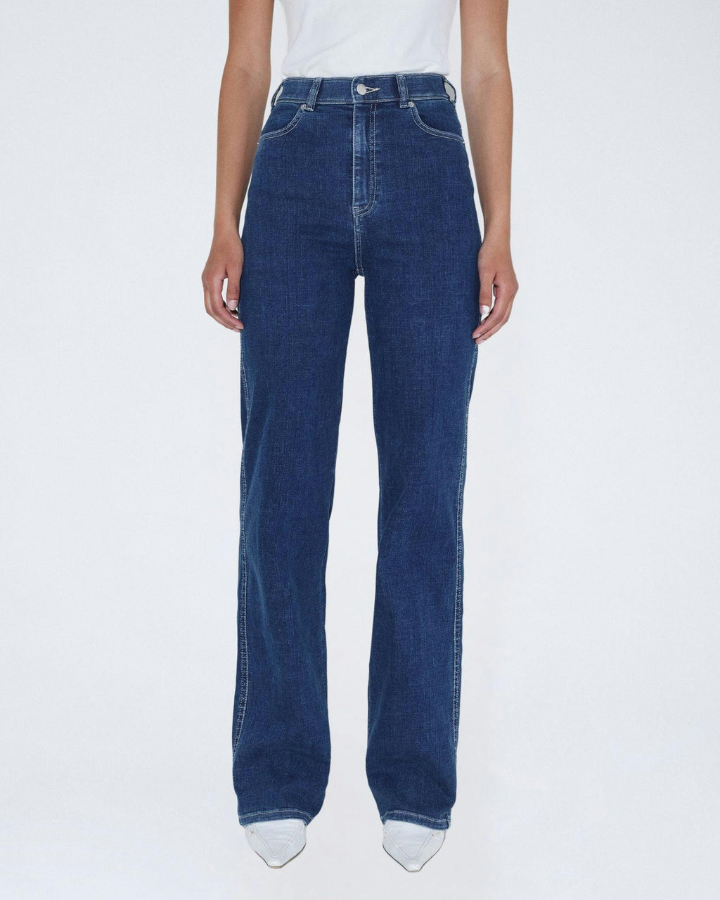 Moxy High Straight Jeans - Vale Dark Plain Contrast