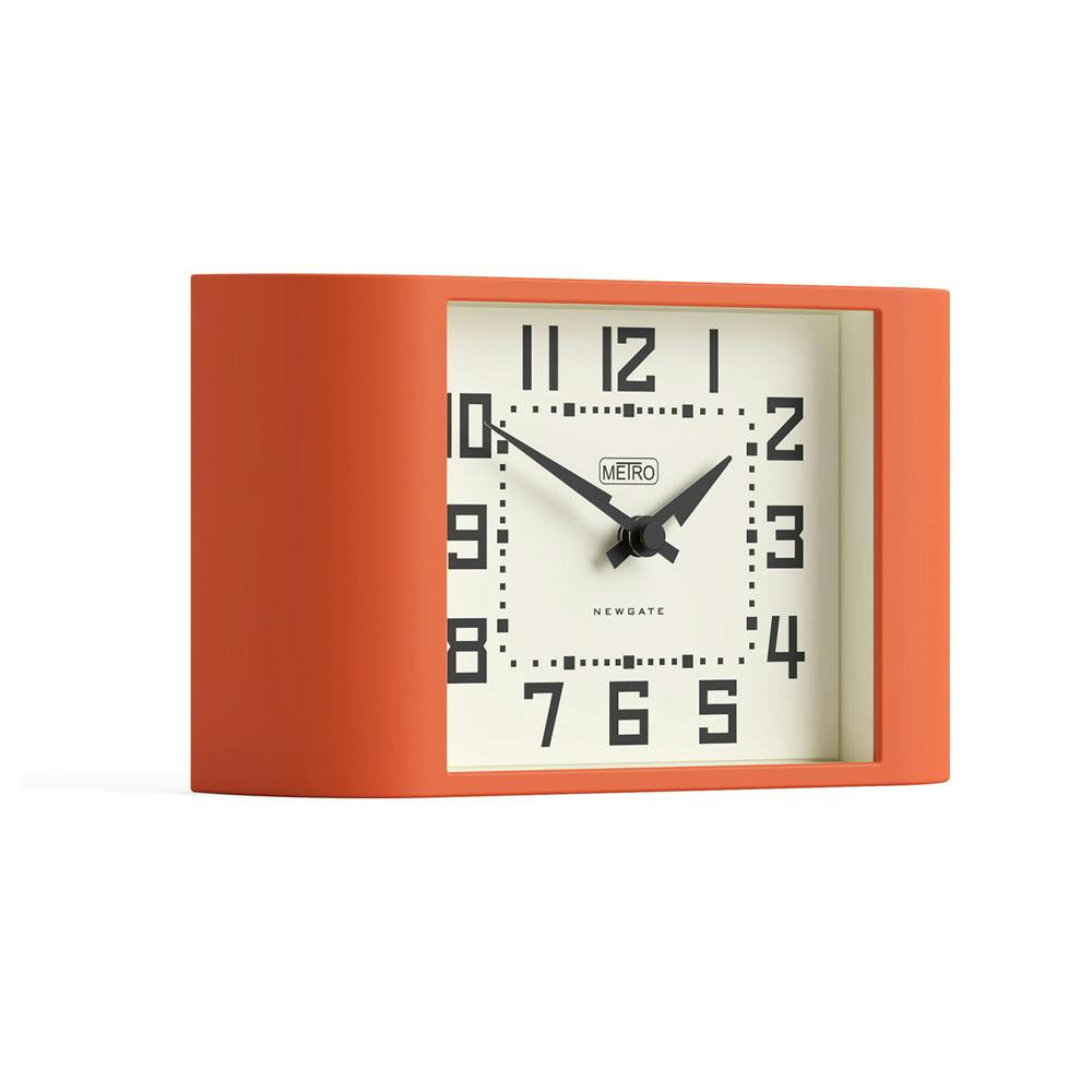 Newgate Mini Metro Mantel Clock-Pumpkin Orange
