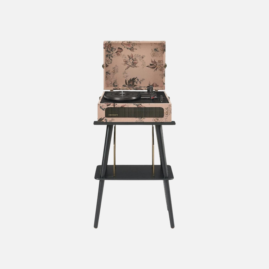Crosley Voyager Bluetooth Portable Turntable + Turntable Stand Bundle - Floral