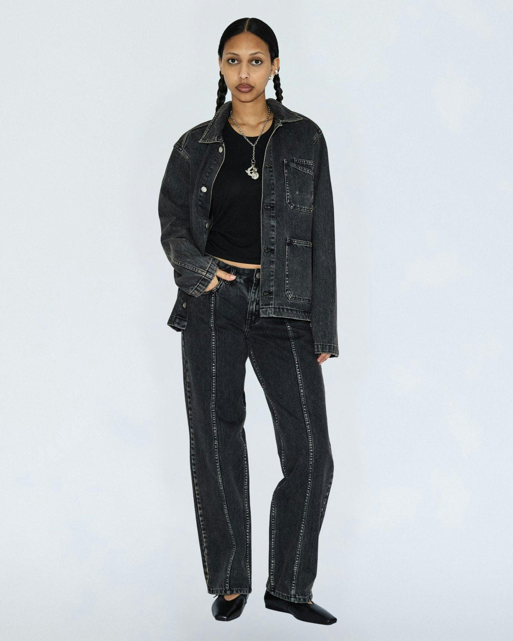 Evon Worker Jacket - Aged Black