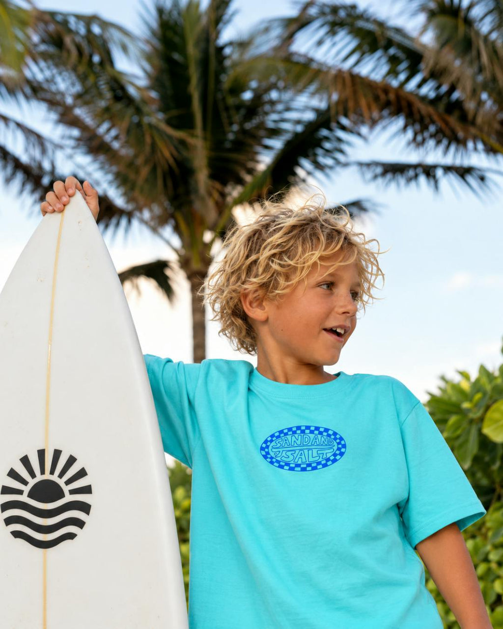 Salty Kids Surf Club Tee (Aqua Blue)