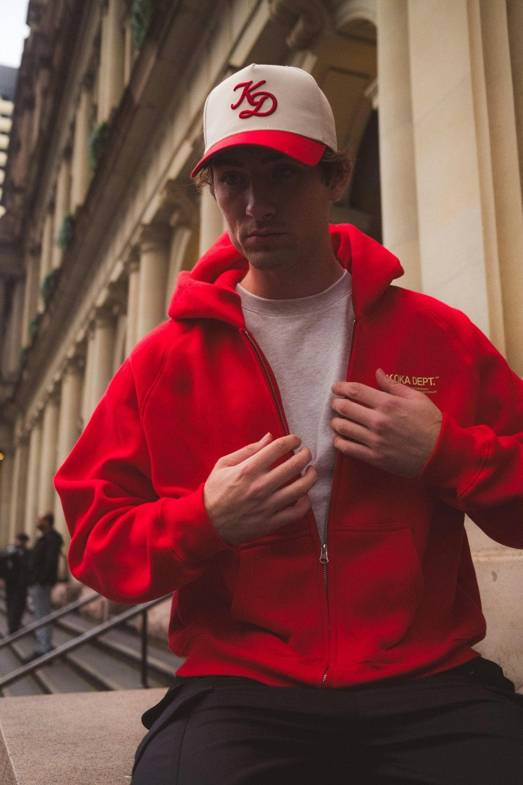 "KD" A-Frame Hat - Red / Cream