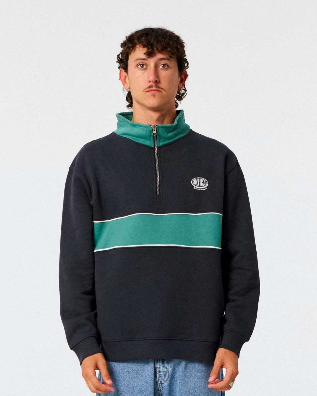 Blade Quarter Zip Crew - Vintage Black