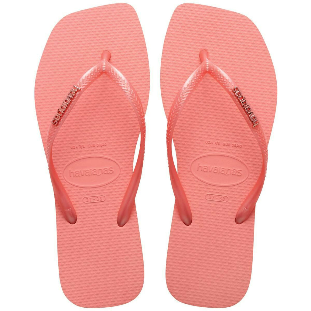 Slim Square Metal Logo Thongs
