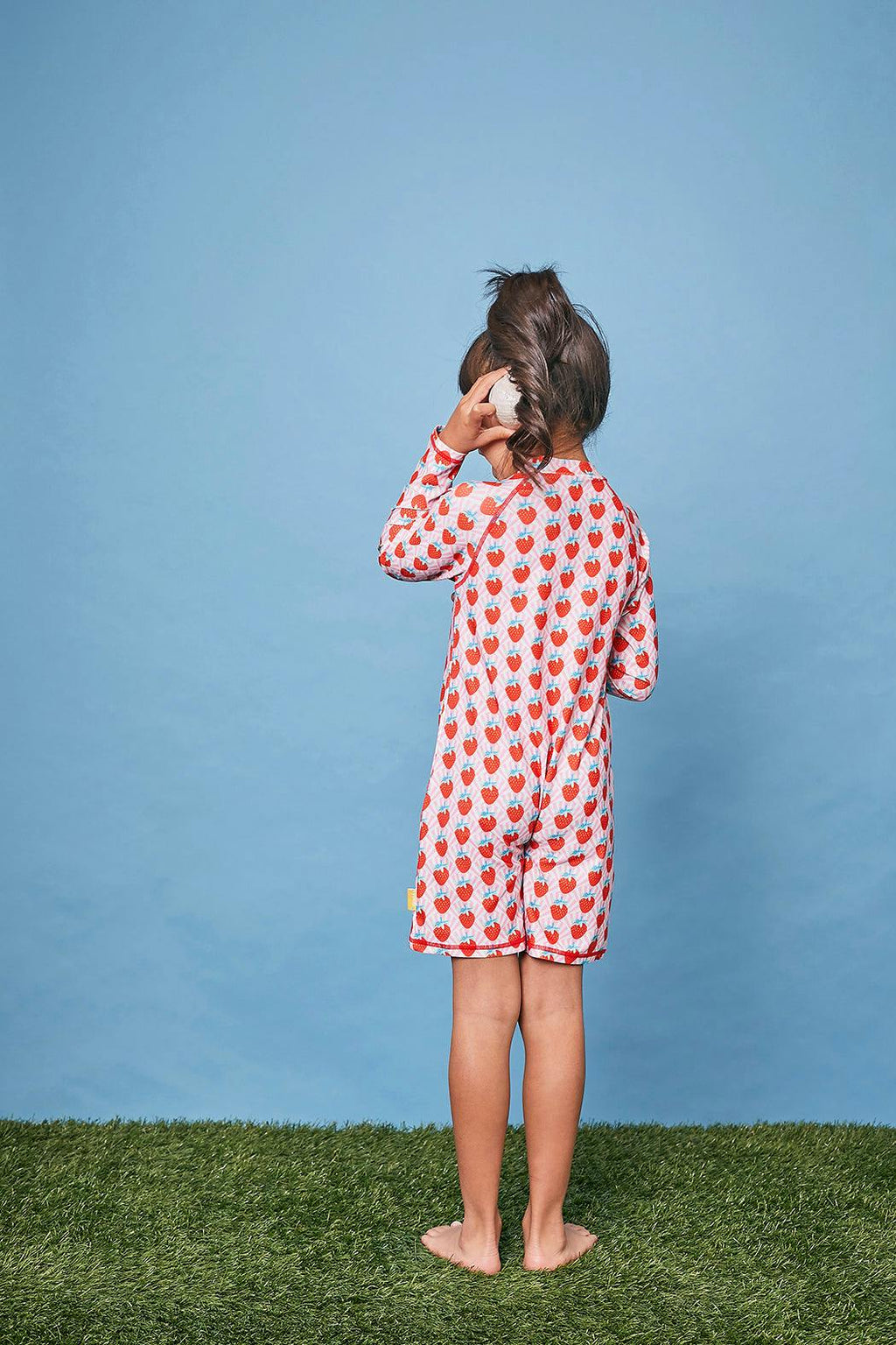 Tyoub Long Sleeve Sunsuit Recycled Strawberry Sundae Kids