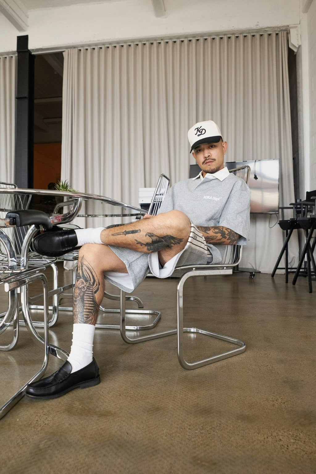 Premium Stripe Shorts // GREY