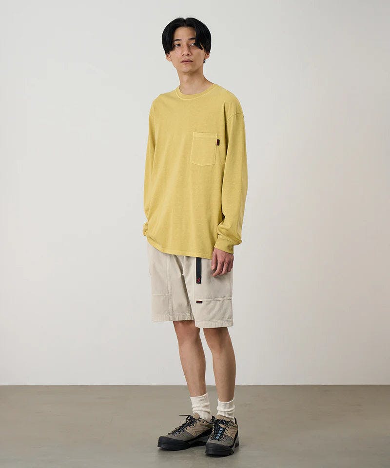 Gramicci L/S Pocket Tee in Sulphur Pigment