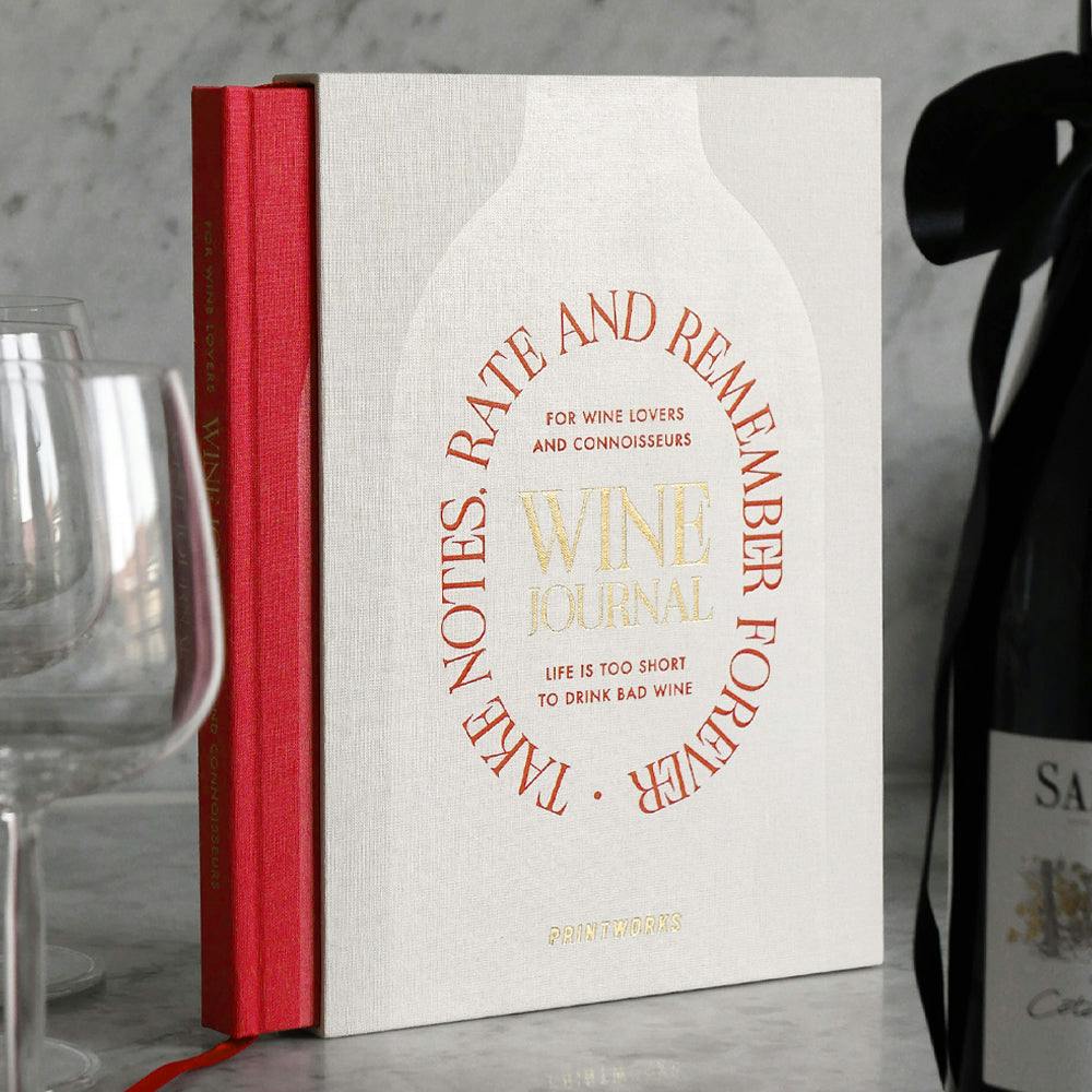Printworks Wine Tasting Journal-Beige Red