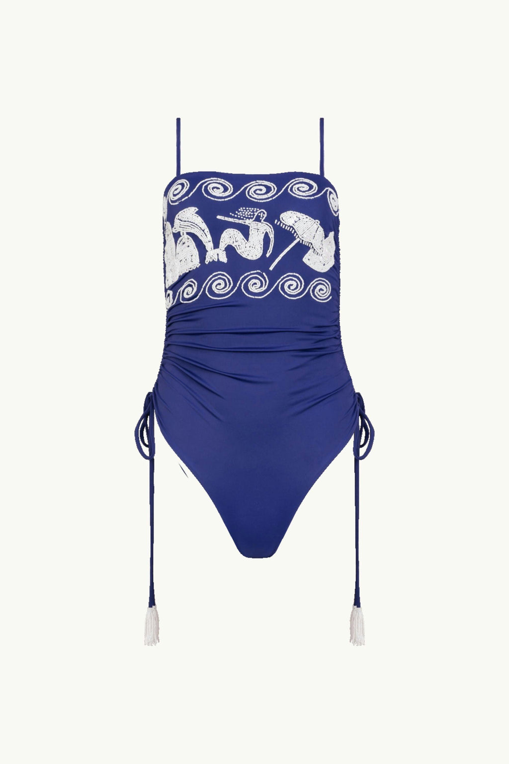 ATHENA BEADED MAILLOT - NAVY