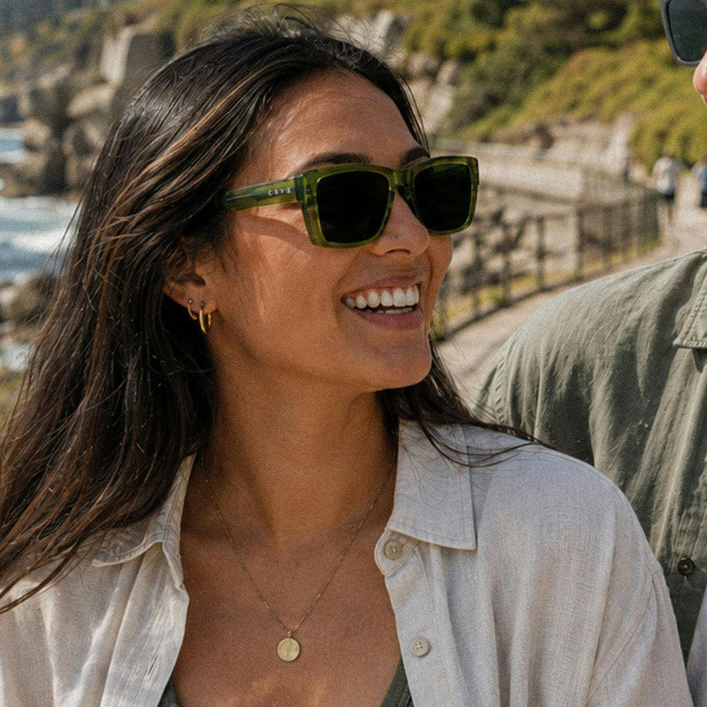 Hey Ho - Gloss Crystal Olive Frame with Green Lens