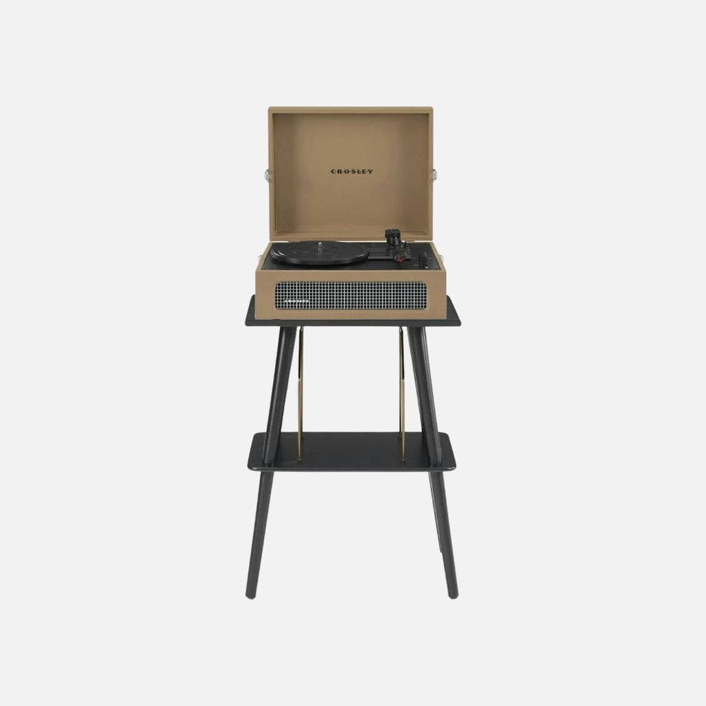 Crosley Voyager Bluetooth Portable Turntable + Entertainment Stand Bundle  - Tan