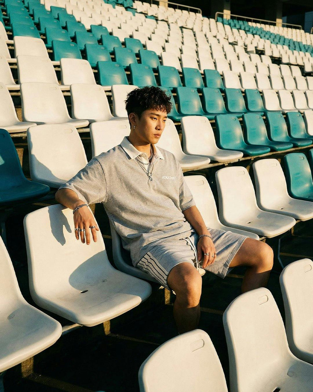 Premium Stripe Shorts // GREY
