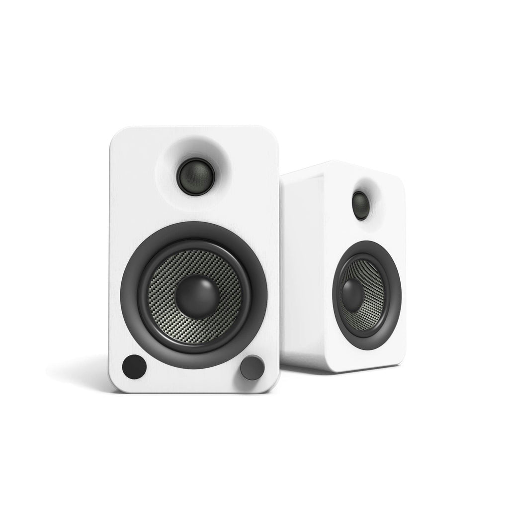 Kanto YU4 (2nd Gen) 160 W Powered Bookshelf Speaker with Bluetooth 5.3, Built-in Phono Preamp, USB-C and Optical Inputs - Matte White