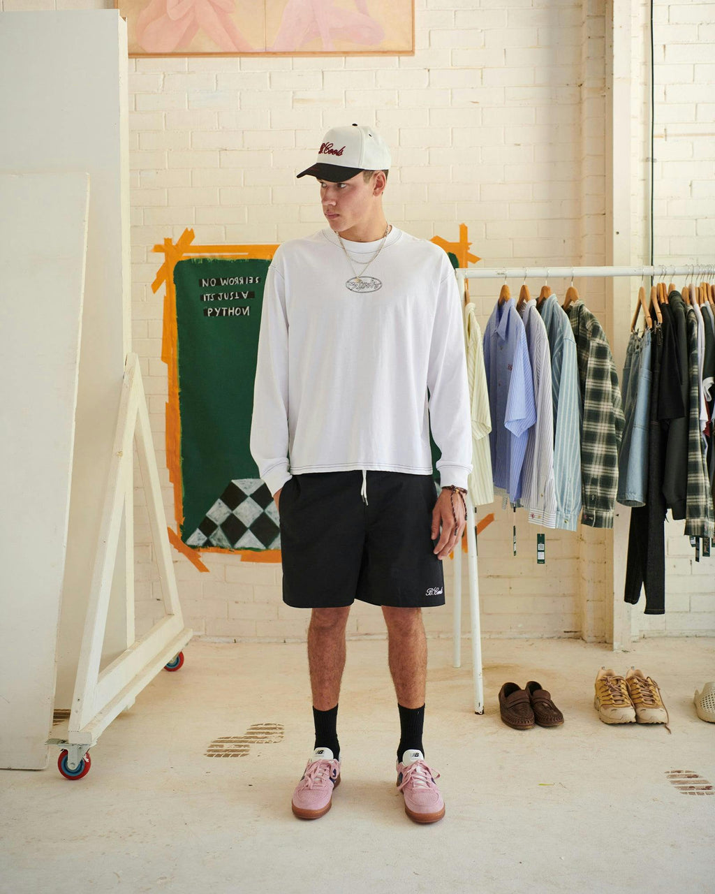 1990 Crop LS T-shirt White