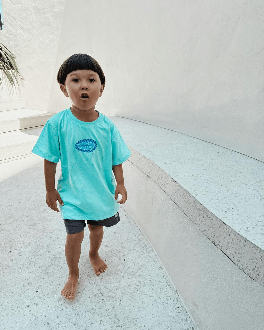 Salty Kids Surf Club Tee (Aqua Blue)