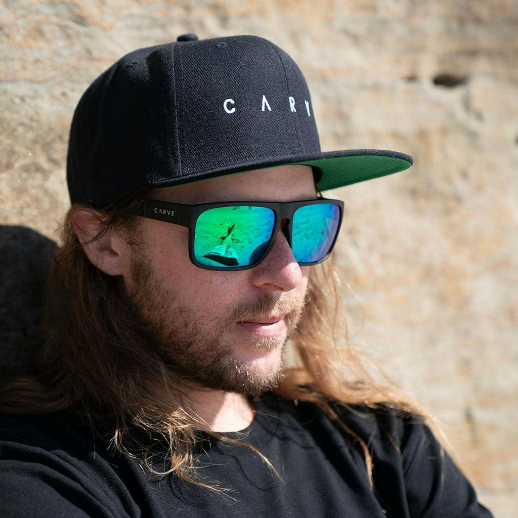 Vendetta - Matte Black Frame Grey Polarized Lens Green Iridium