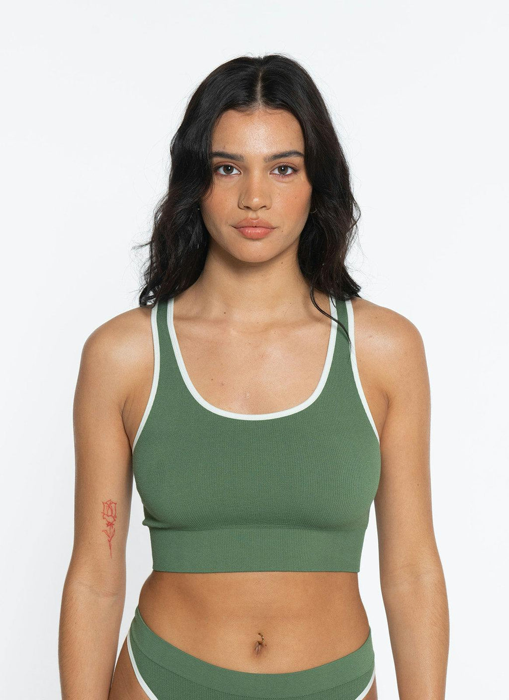 RACER CROP - MOSS GREEN