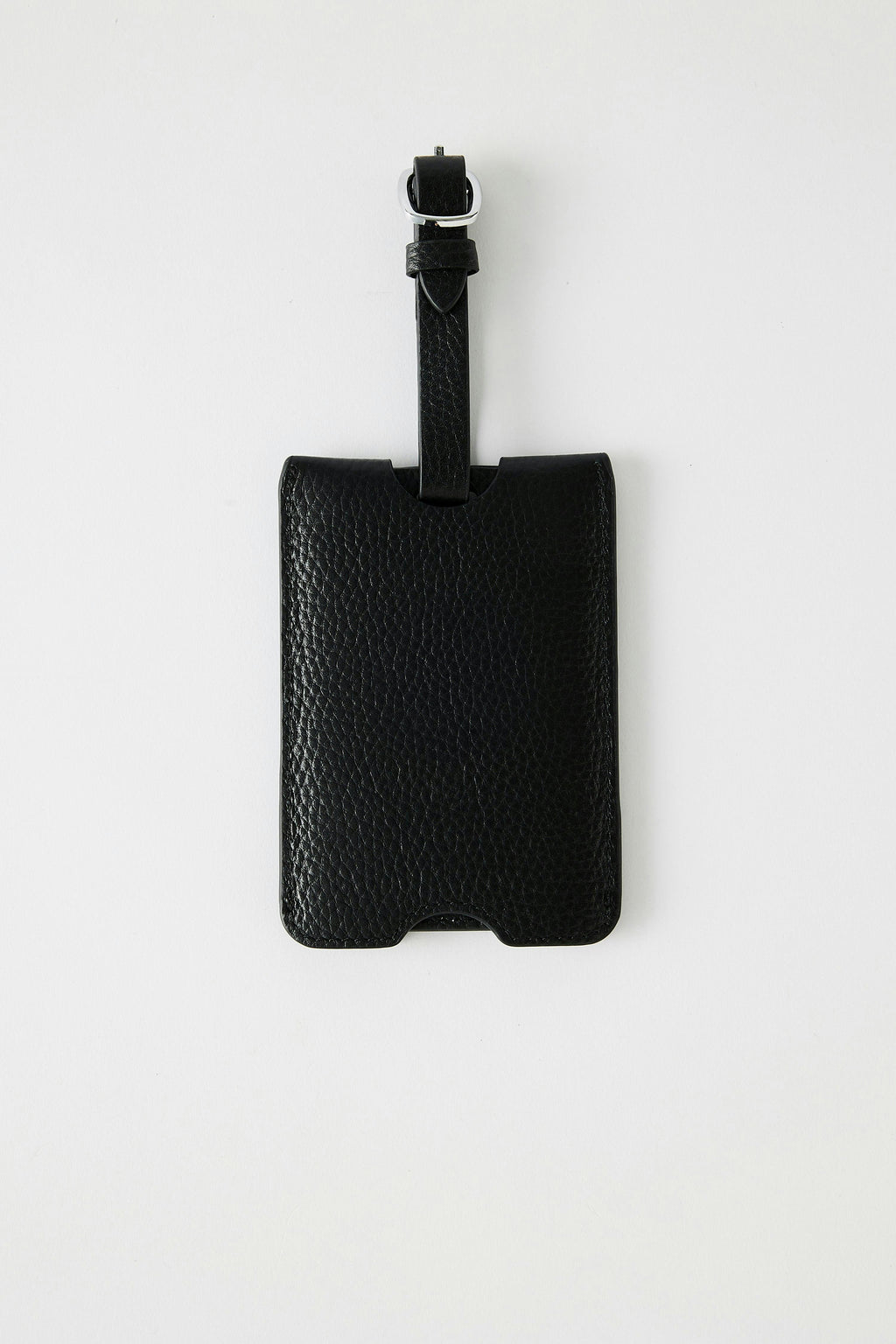Leather Luggage Tag | Black Silver